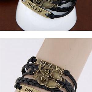 Infinity Vintage Bracelet Word Love Dream Bracelet..
