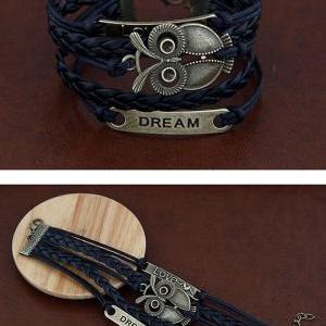 Infinity Vintage Bracelet Word Love Dream Bracelet..