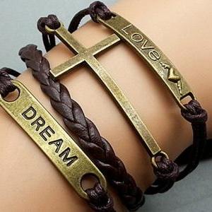 infinity vintage bracelet word love..