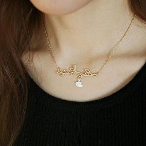 bird leaves necklace clavicular sho..