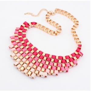 New Bubble Necklace,Pink Woven Neck..