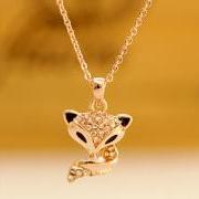 fox necklace clavicular short chain necklace