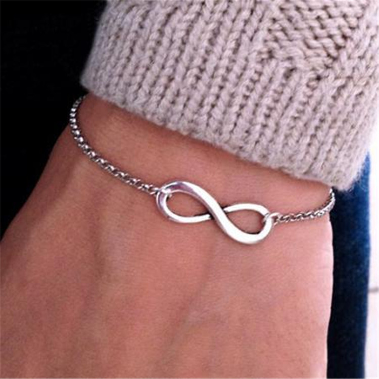 infinity bracelet silver-plated bracelet lucky 8 bracelet