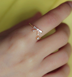 infinity Exquisite diamond ring opening ring bow ring can be adjusted
