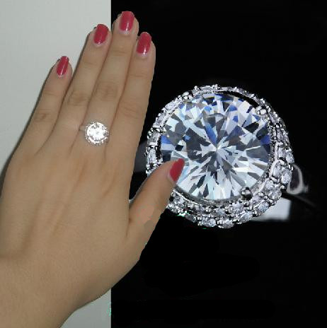 platinum ten heart ten arrows Swiss diamond micro inlaid CZ extravagant wedding ring us size 5-8