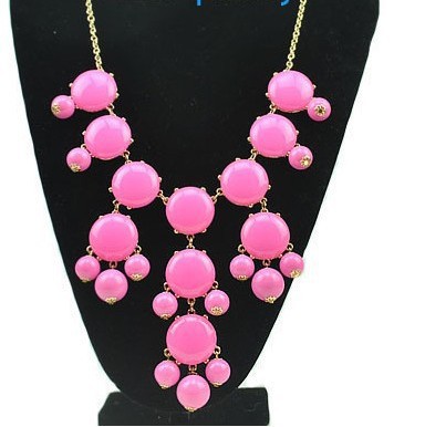 Handmade Bubble Necklace - Bib Necklace Candy fluorescence Gemstone Beads necklace free shipping