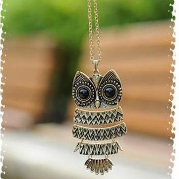 Cute Vintage Owl Necklace